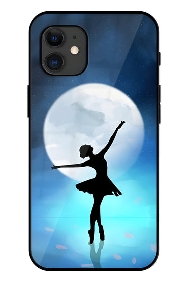 Danceing Girl Printed Glass Back Phone Case