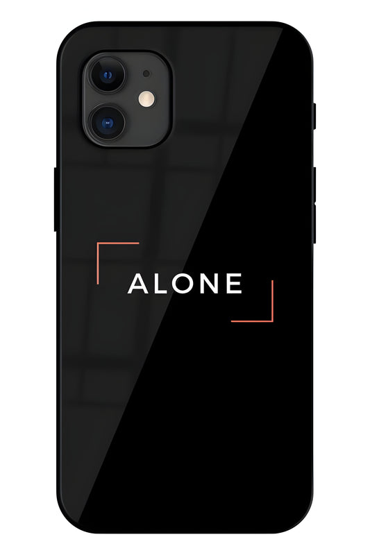 Alone Printed Glass Back Phone Case