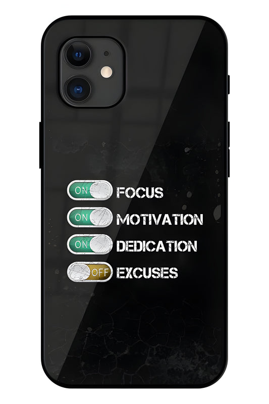 On Off Typography Design Printed Glass Back Phone Case