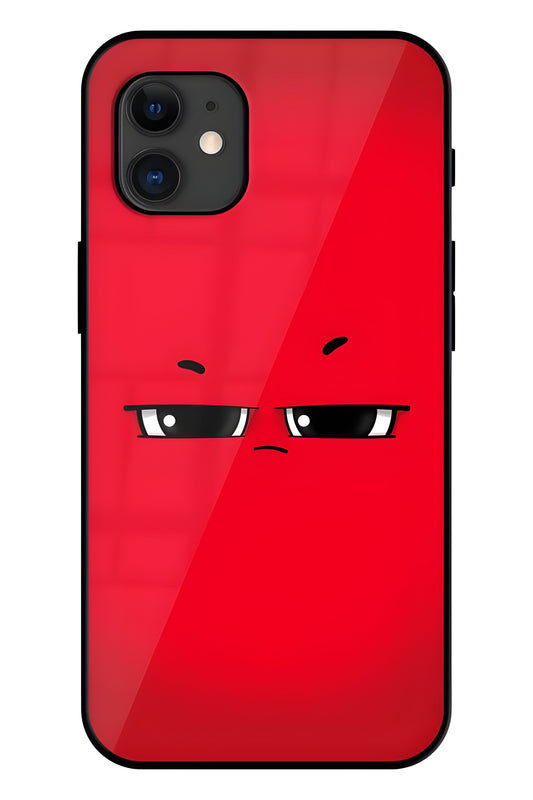 Attitude Red Eyes Design Printed Glass Back Phone Case