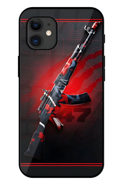 Ak47 Printed Glass Back Phone Case