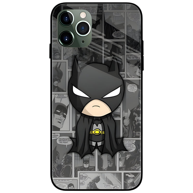 Cute Batman Comic Glass Case Back Cover