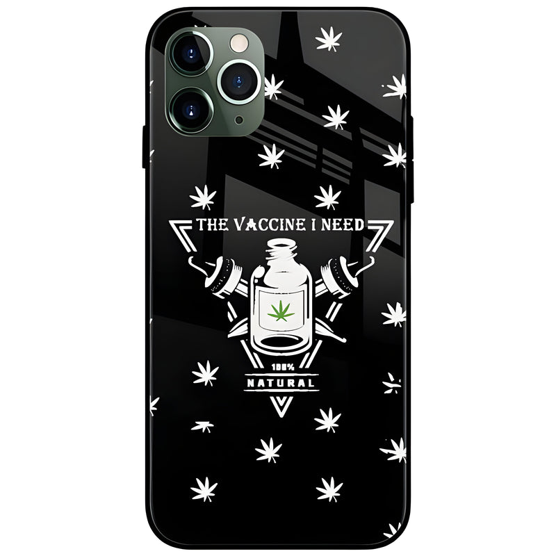 Marijuana Vaccine Glass Case Back Cover