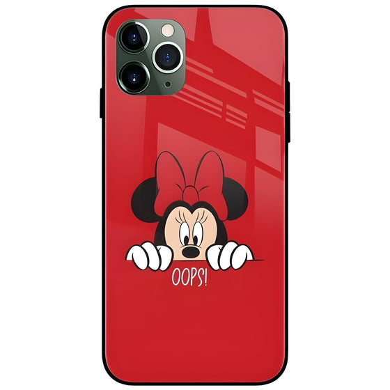 Oops Minnie Glass Case Back Cover