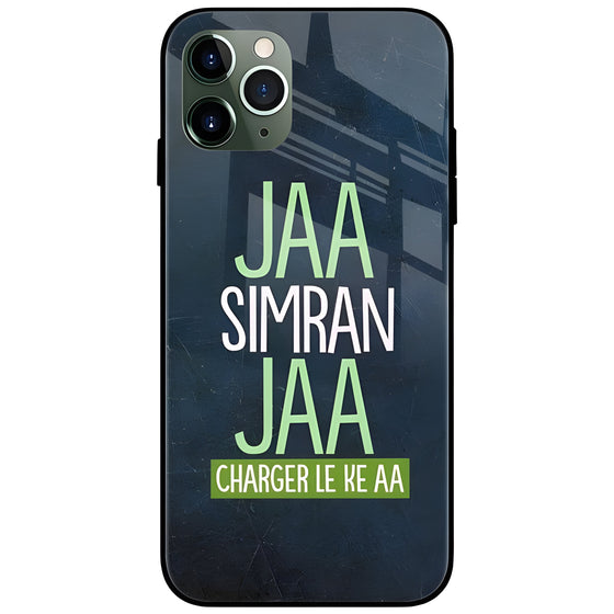 Jaa Simran Jaa Charger Le Ke Aa Glass Case Back Cover