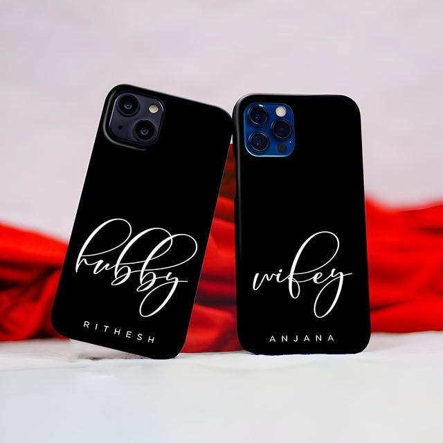 Hubby And Wifey Couple Name Case