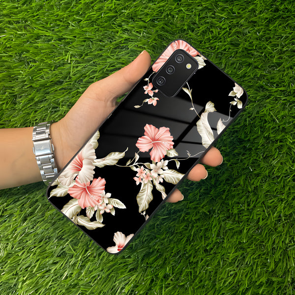 Retro Floral Glass Phone Case And Cover For Samsung - Samsung Galaxy A02s