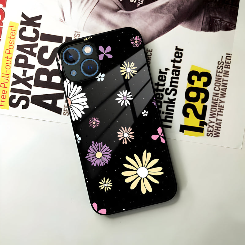 Seamless Floral Print Glass Case Cover