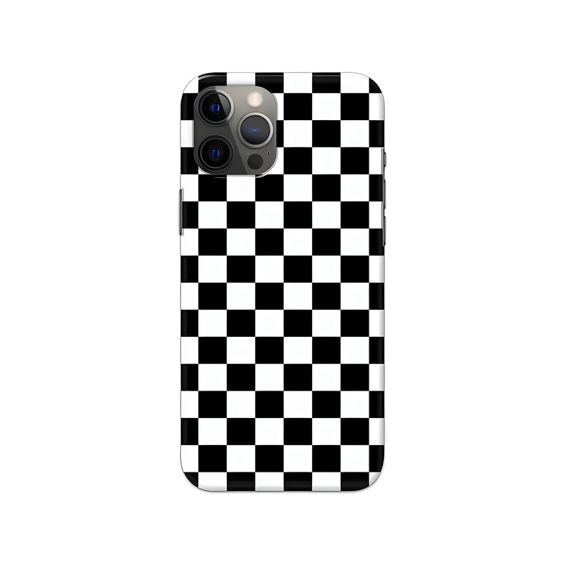 Black and White Checks Slim Hard Phone Case