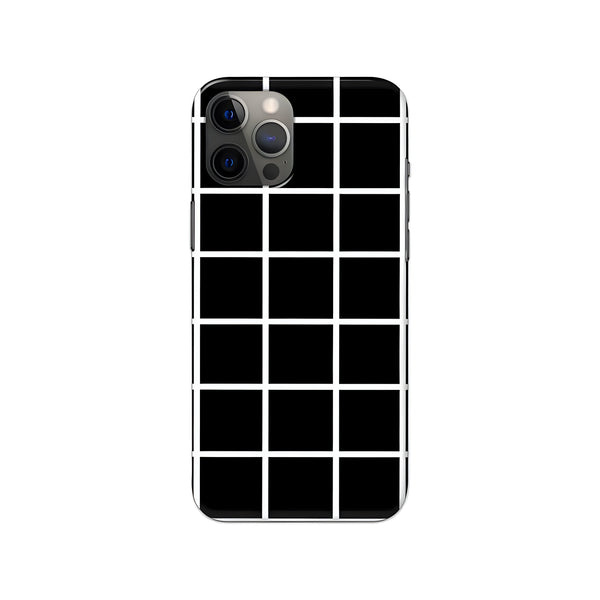 Black And White Checks Printed Slim Hard Phone Case