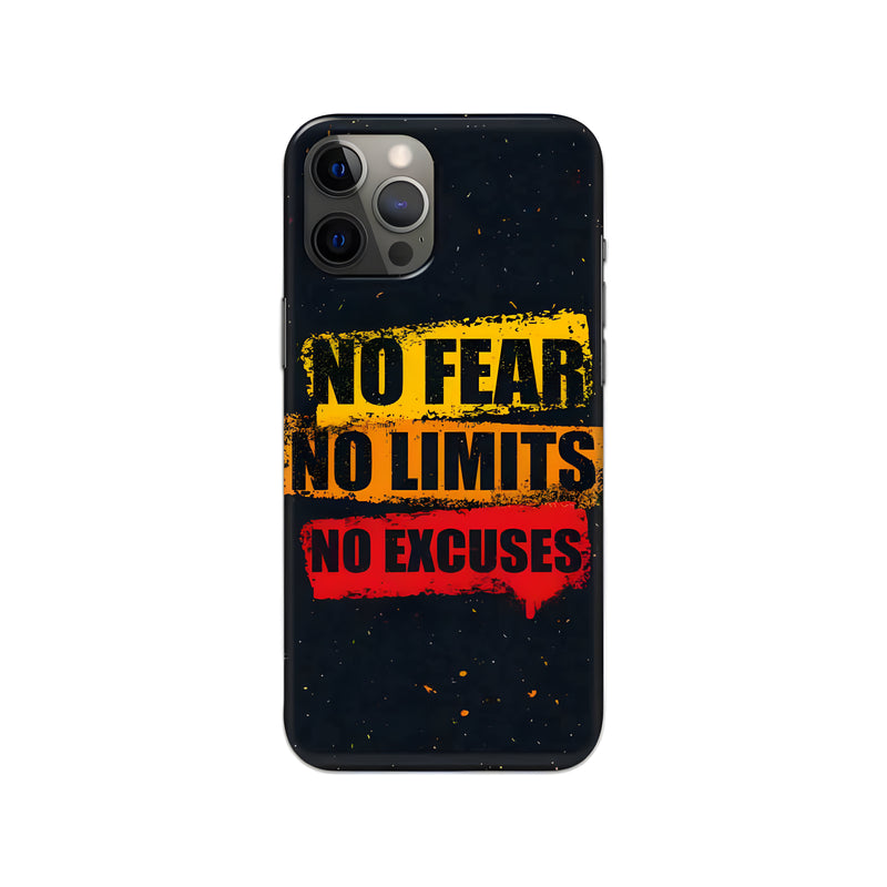 No Fear No Limits No Excuses Printed Slim Hard Phone Case