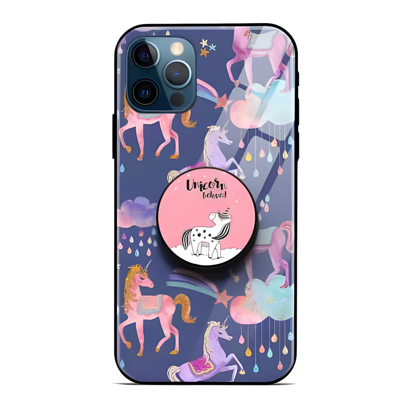 Unicorn Glass Case With Pop