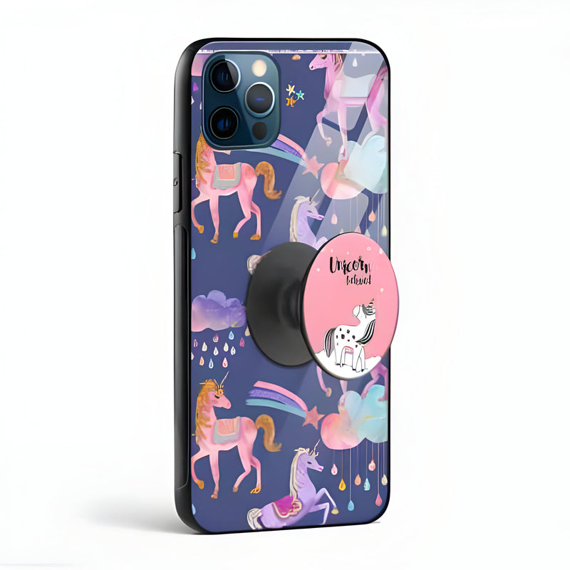 Unicorn Glass Case With Pop