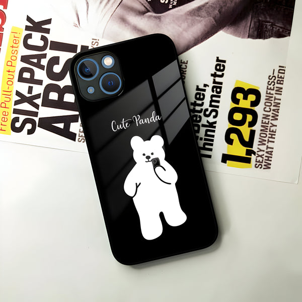 White Panda Glass Case Cover