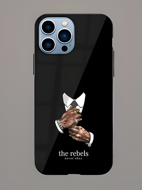 Rebels Slogan Man Designer Premium Glass Case