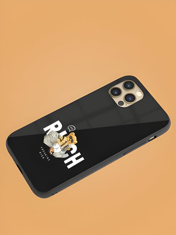 Rich Slogan Bear Designer Premium Glass Case