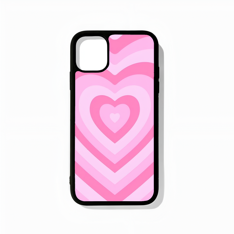 Pink Heart Glass Case