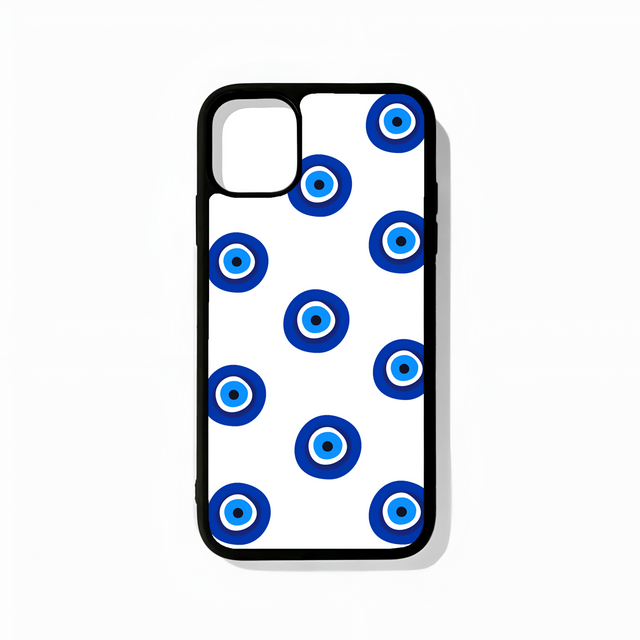 White Evil Eye Glass Case