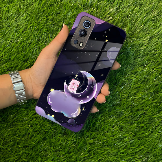 Sky Panda Design Glass Phone Case Cover